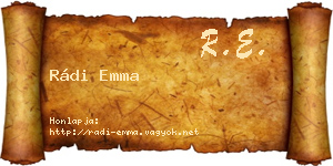 Rádi Emma névjegykártya